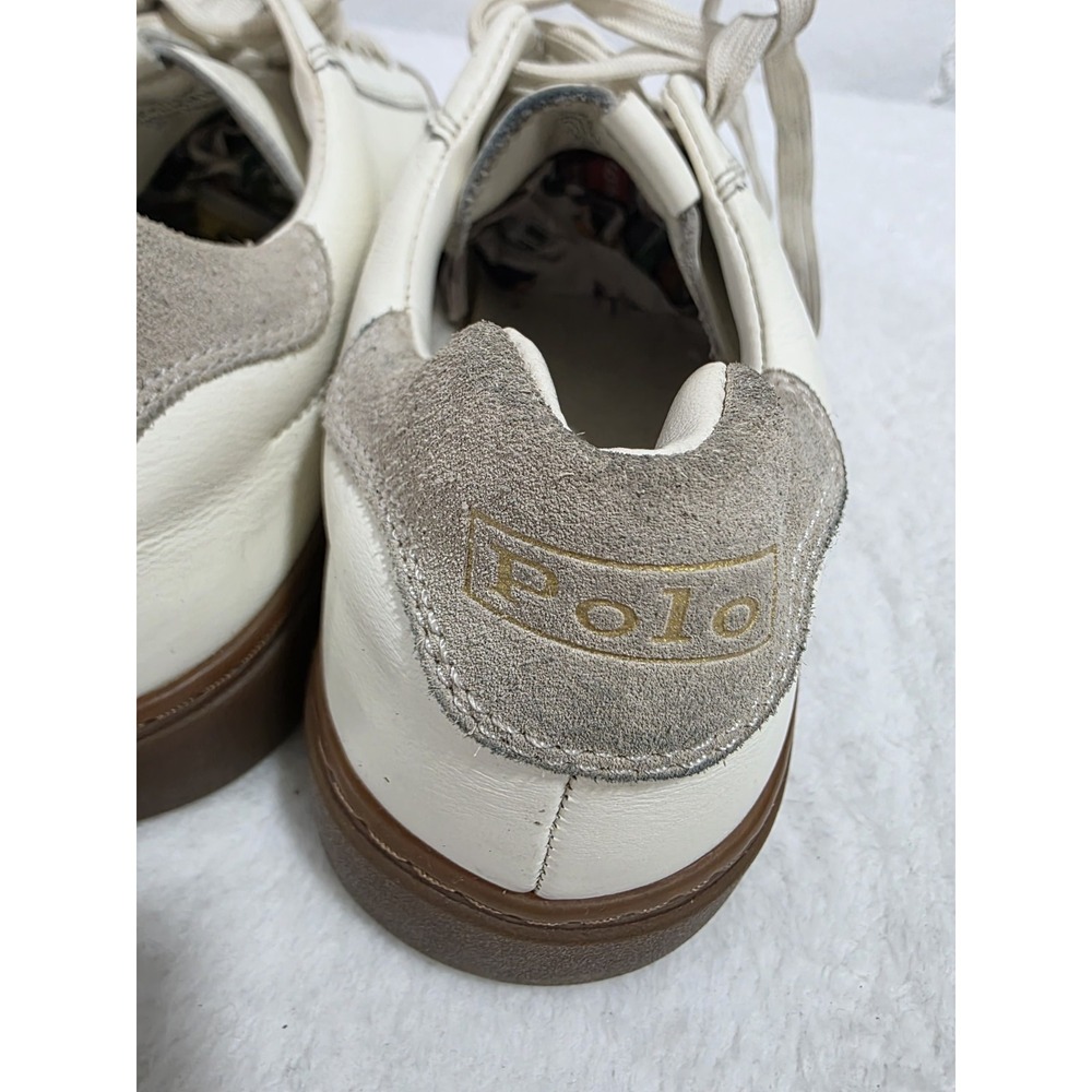 Polo Ralph Lauren Jermain Green Leather Suede Lace Up Sneaker Shoe Mens 8D - Picture 10 of 14